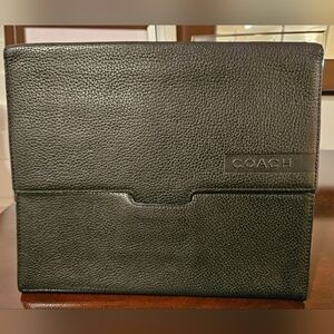 Coach Black Pebble Leather Tablet Case - EUC